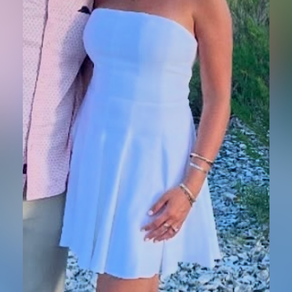 Milly strapless white mini dress